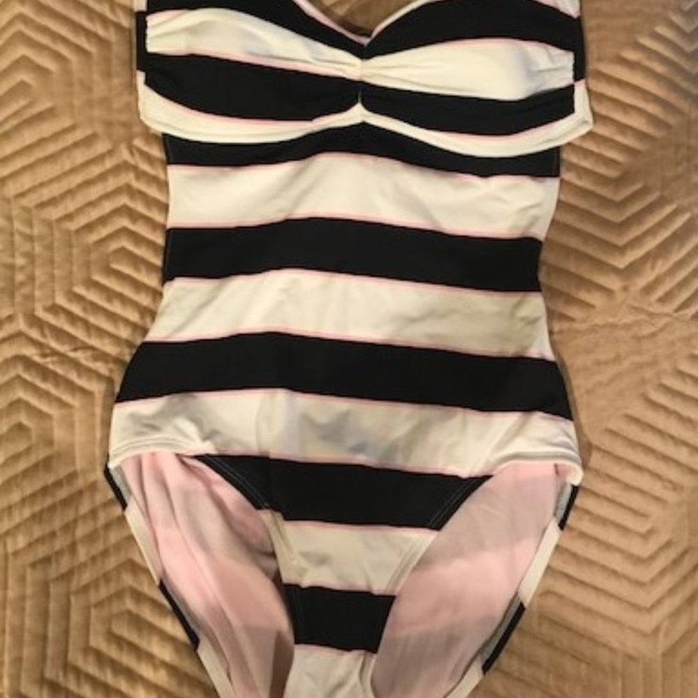 Tommy Bahama Rugby Stripe Halter One Pc Swimsuit 6